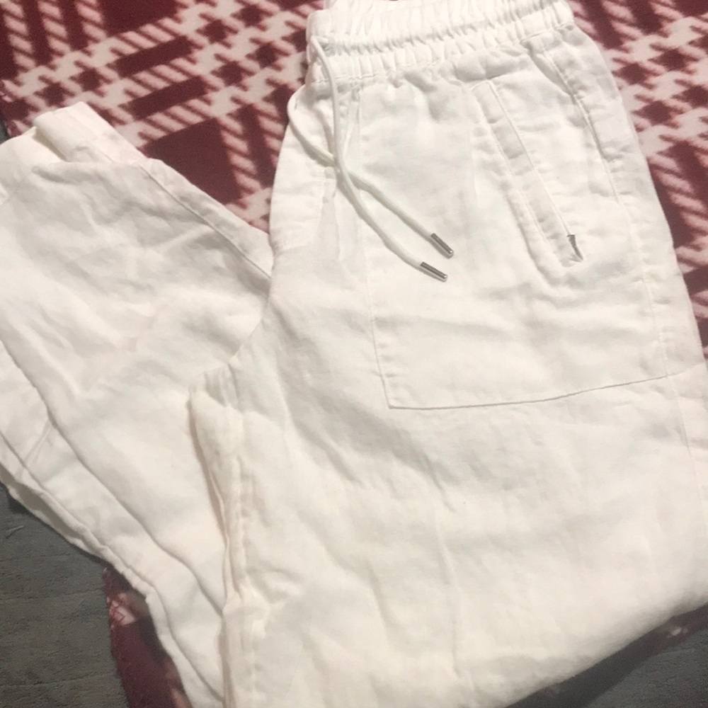 Athleta Off-White Drawstring Jogger Pants